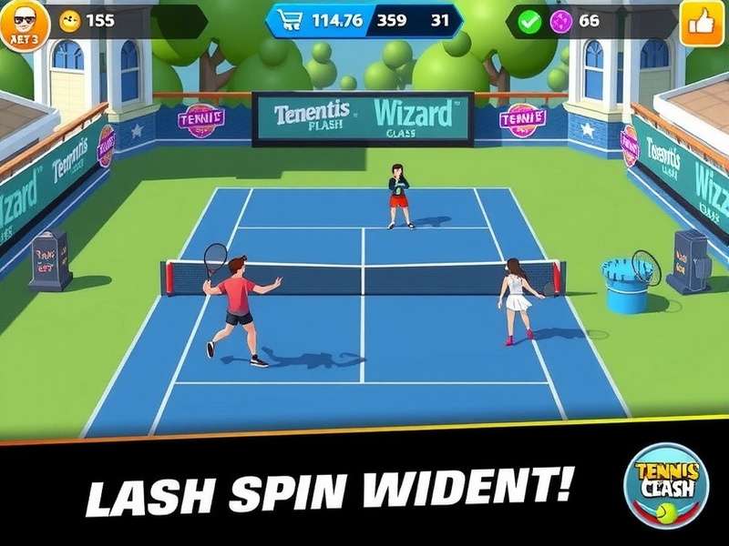 Tennis Clash Spin Wizard in Action Tennis Clash Spin Wizard Gameplay Screenshot